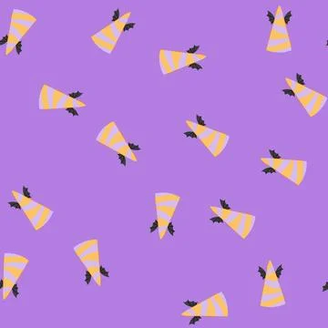 Seamless pattern sorcery wizard hat cartoon vector Stock Illustration