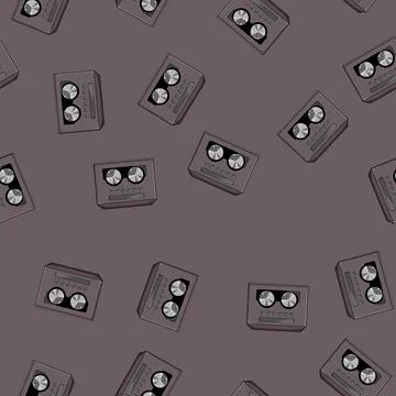 Seamless pattern sound audio interface cartoon vector Stock Illustration
