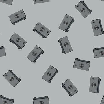 Seamless pattern sound av receiver cartoon vector 库存插图