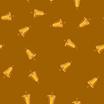 Seamless pattern sound bell cartoon vector color sign Stock Illustration