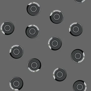Seamless pattern sound cd player cartoon vector Stock Illustration