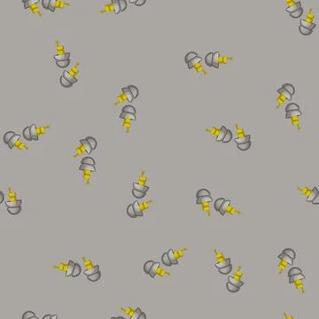 Seamless pattern sound earplugs noise cartoon vector Stock Illustration