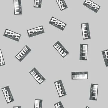 Seamless pattern sound synthesizer audio cartoon vector Stock Illustration
