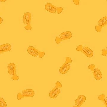 Seamless pattern sound tuba cartoon vector Stock Illustration