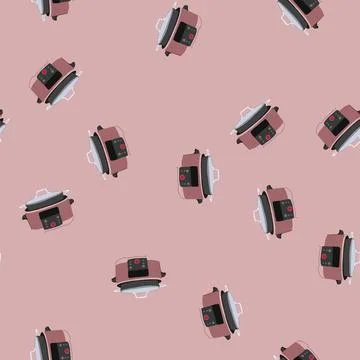 Seamless pattern soup slow cooker cartoon vector Stock Illustration