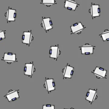 Seamless pattern soup slow cooker cartoon vector Stock Illustration