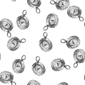 Seamless pattern south compass sketch hand drawn イラスト素材