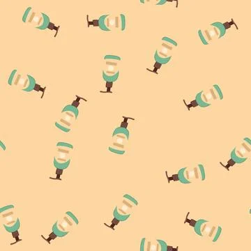 Seamless pattern spa body cream cartoon vector Stock Illustration