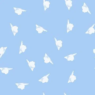 Seamless pattern space cloud cartoon vector イラスト素材