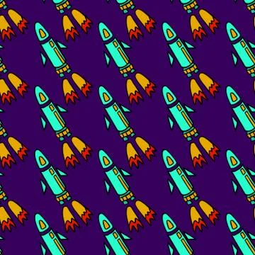 Seamless pattern space Stock Illustration