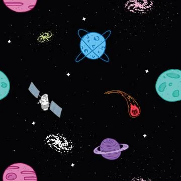 Seamless pattern space Stock Illustration