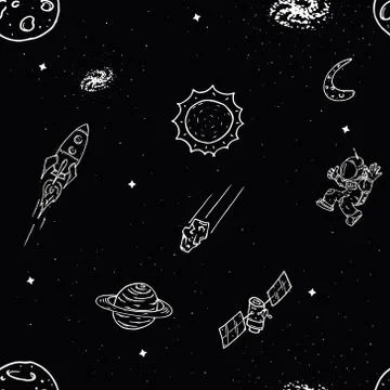 Seamless pattern space Stock Illustration