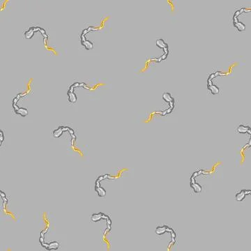 Seamless pattern space rocket fire trail cartoon vector Stock Illustration