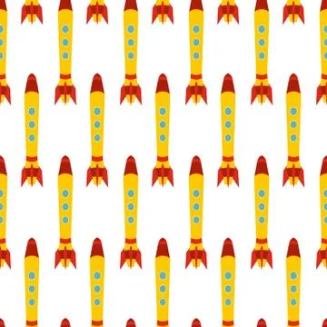 Seamless pattern with space rocket Stock Illustration