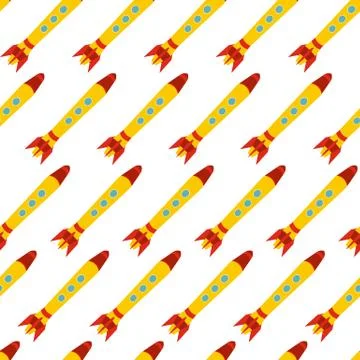 Seamless pattern with space rocket Stock Illustration