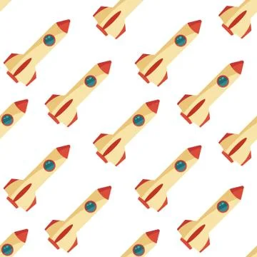 Seamless pattern with space rocket Illustrazione stock