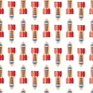 Seamless pattern with space rocket Stock Illustration