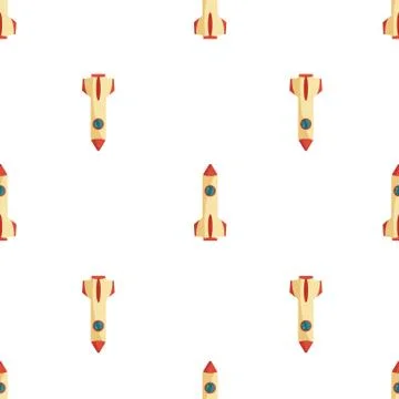 Seamless pattern with space rocket Stock Illustration