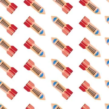 Seamless pattern with space rocket Stock Illustration