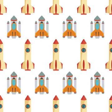 Seamless pattern with space rocket Illustrazione stock