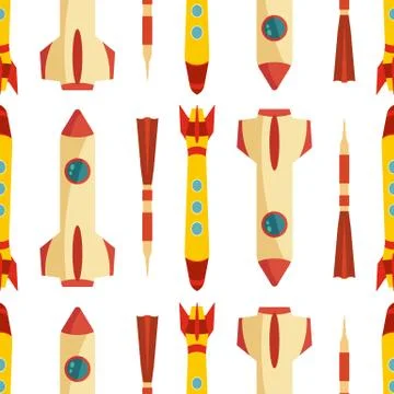 Seamless pattern with space rocket Stock-Illustration