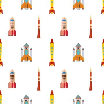 Seamless pattern with space rocket Stock-Illustration