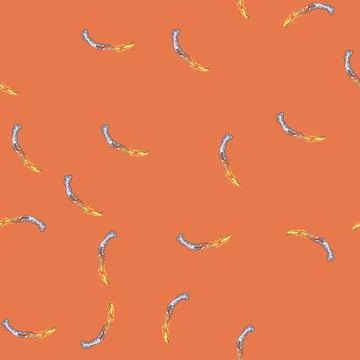 Seamless pattern space rocket launch smoke cartoon vector Stock Illustration