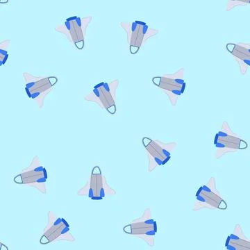 Seamless pattern space rocket toy cartoon vector Stock Illustration