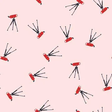 Seamless pattern space telescope cartoon vector Stock Illustration