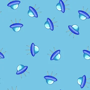 Seamless pattern space ufo ship cartoon vector Illustrazione stock