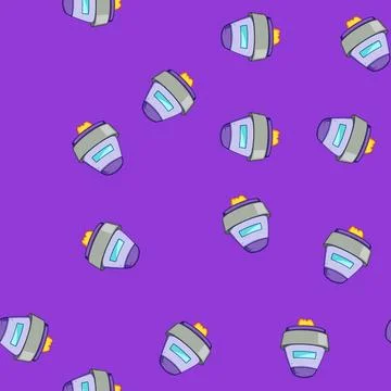Seamless pattern space ufo ship cartoon vector 库存插图
