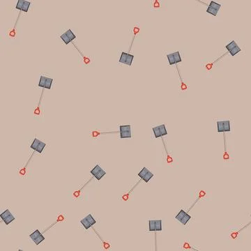 Seamless pattern spade shovel tool cartoon vector 스톡 일러스트