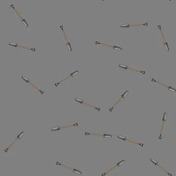 Seamless pattern spade tree planting shovel cartoon vector イラスト素材