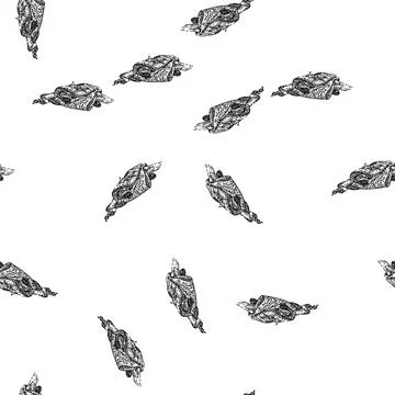 Seamless pattern spanish ham meat sketch hand drawn Stock Illustration
