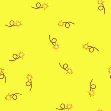 Seamless pattern spark dynamite fuse cartoon vector Stock Illustration
