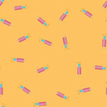 Seamless pattern sparkle firework rocket cartoon vector Stock Illustration