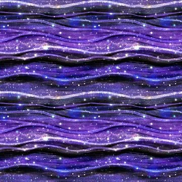 Seamless pattern, sparkle waves Stock Photos