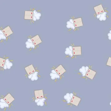 Seamless pattern sparks short circuit fire cartoon vector Stock Illustration