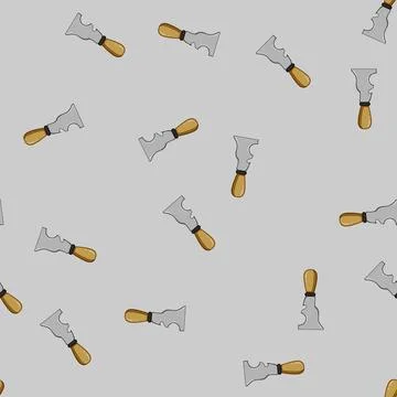Seamless pattern spatula paint scraper cartoon vector Illustrazione stock