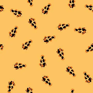 Seamless pattern species clown fish cartoon vector Stock Illustration