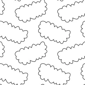 Seamless pattern with speech bubbles in shape of clouds. Pop art, comic carto イラスト素材