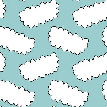 Seamless pattern with speech bubbles in shape of clouds. Pop art, comic carto Stockillustratie