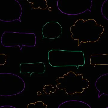 Seamless pattern with speech bubbles vector Stock Illustration