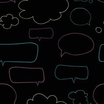 Seamless pattern with speech bubbles vector Stock Illustration