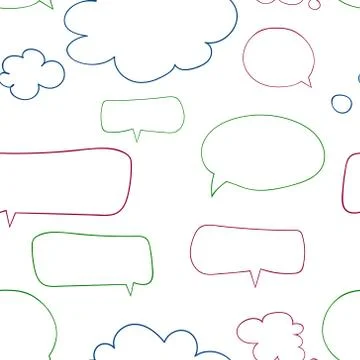 Seamless pattern with speech bubbles vector Stock Illustration
