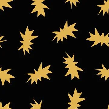 Seamless Pattern with Speech Bubbles. Yellow Cloud on Black Background. Stock Illustration