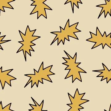Seamless Pattern with Speech Bubbles. Yellow Cloud on Yellow Background. Stock Illustration