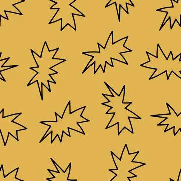 Seamless Pattern with Speech Bubbles. Yellow Cloud on Yellow Background. Stock Illustration