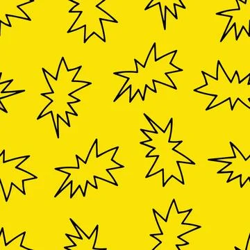 Seamless Pattern with Speech Bubbles. Yellow Cloud on Yellow Background. Stock Illustration