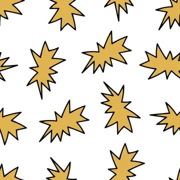 Seamless Pattern with Speech Bubbles. Yellow Cloud on White Background. Stock Illustration